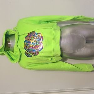 WILD N OUT COSTOM MADE BY CELB.DESIGNER MAGGIE BARRY GREEN HOODY CROP SWEAT SHIR